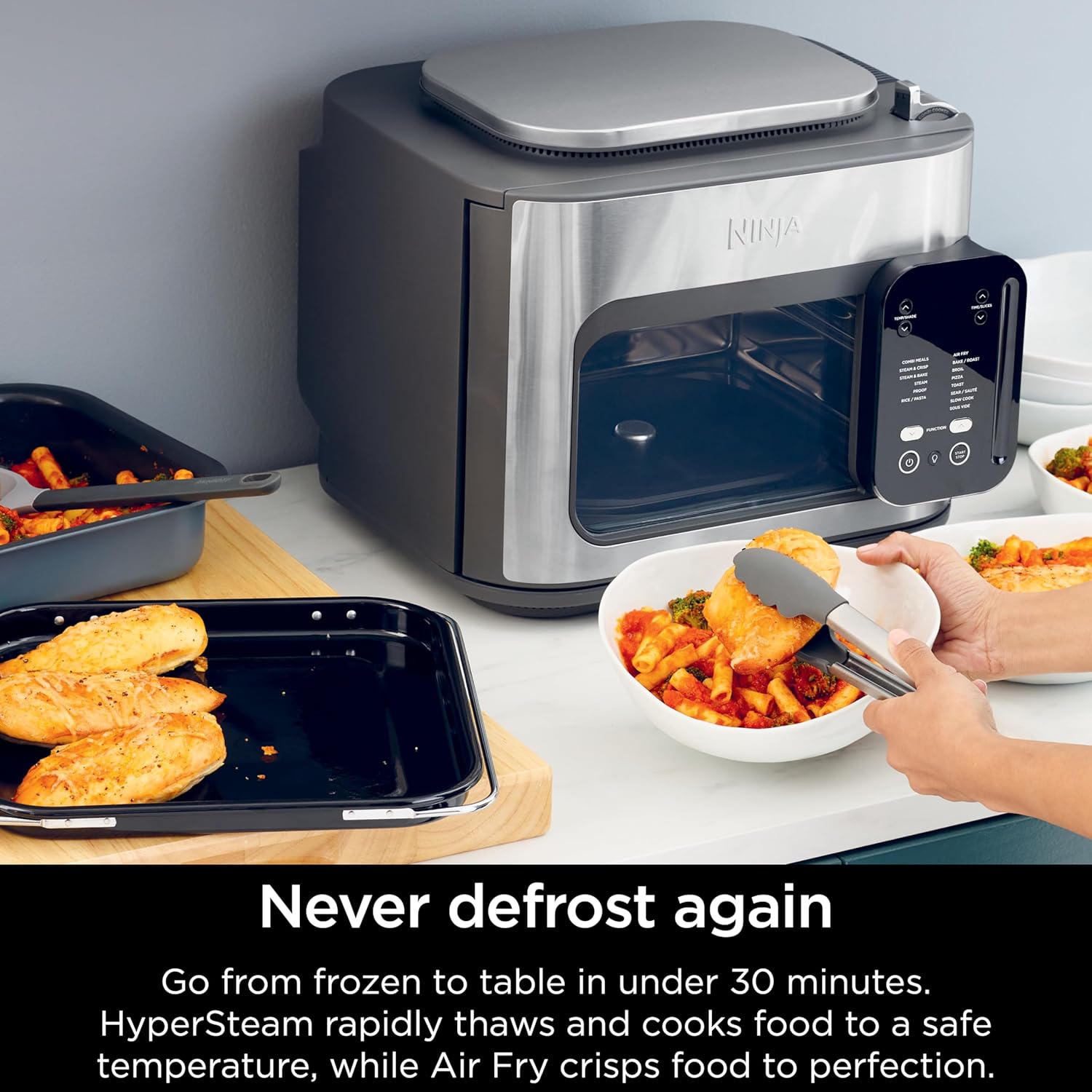 Ninja R-SFP701 14-in-1 Multicooker, Oven & Air Fryer, 15-Min Meals, 3 Accessories, Grey - Certified Refurbished, 14.92 x 15.43 x 13.11