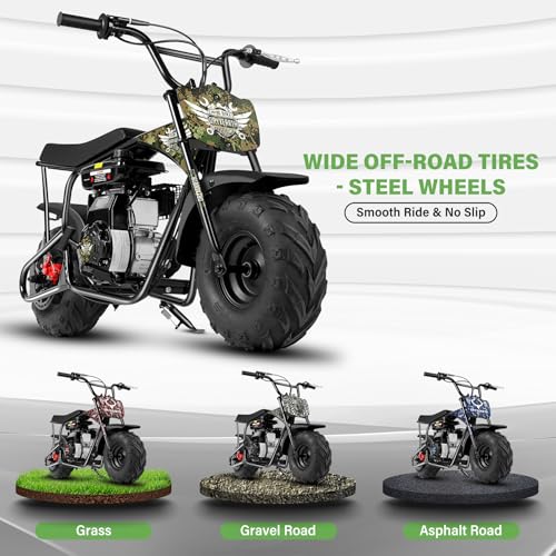 Oryxearth Mini Dirt Bike for Kids, 105CC 4-Stroke Kid Gas Powered Off-Road Pocket Pit Trail Motorcycle W/EPA Approved
