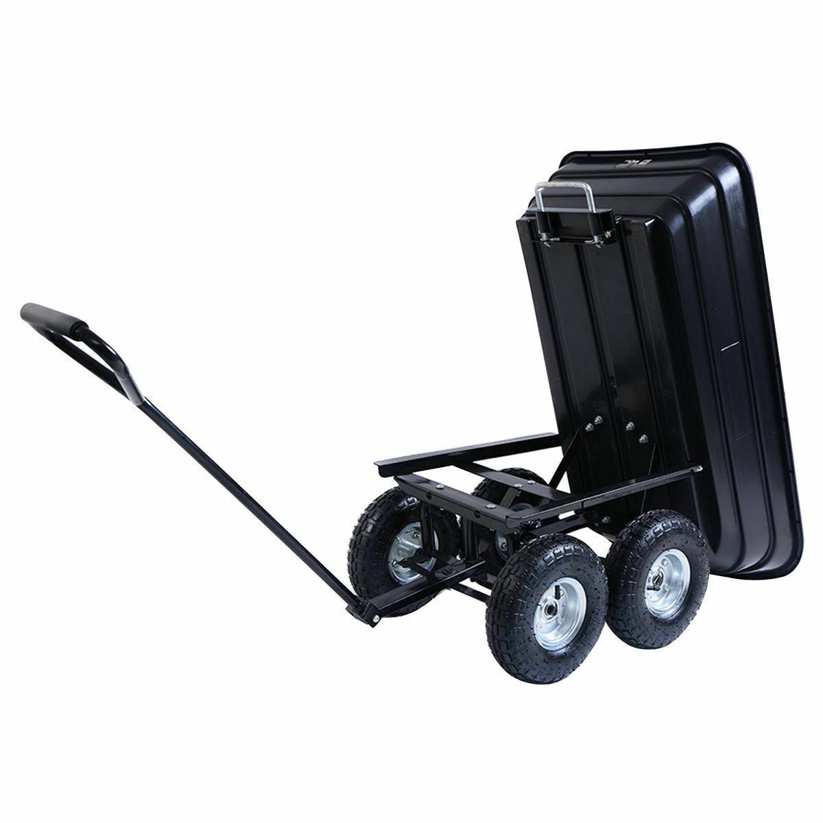 Giantex 660lbs Garden Dump Cart Dumper Wagon Carrier Wheel Barrow Air Tires Heavy Duty