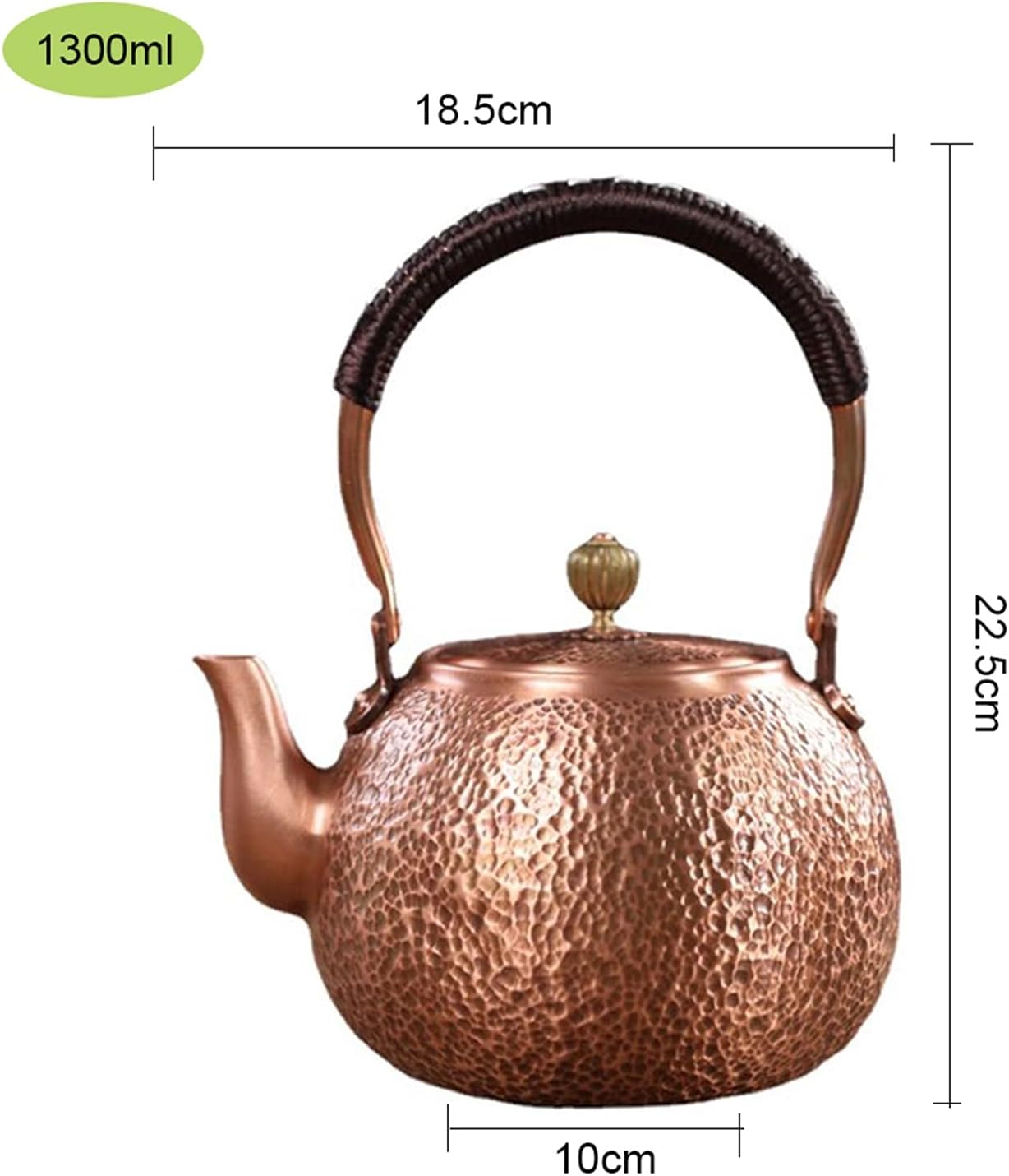 Teapot Pure Red Copper Boiling Water Tea Kettle Handmade Teapot with Filter Boiling Tea Pot Large Capacity Health Tea Set Tea Kettle