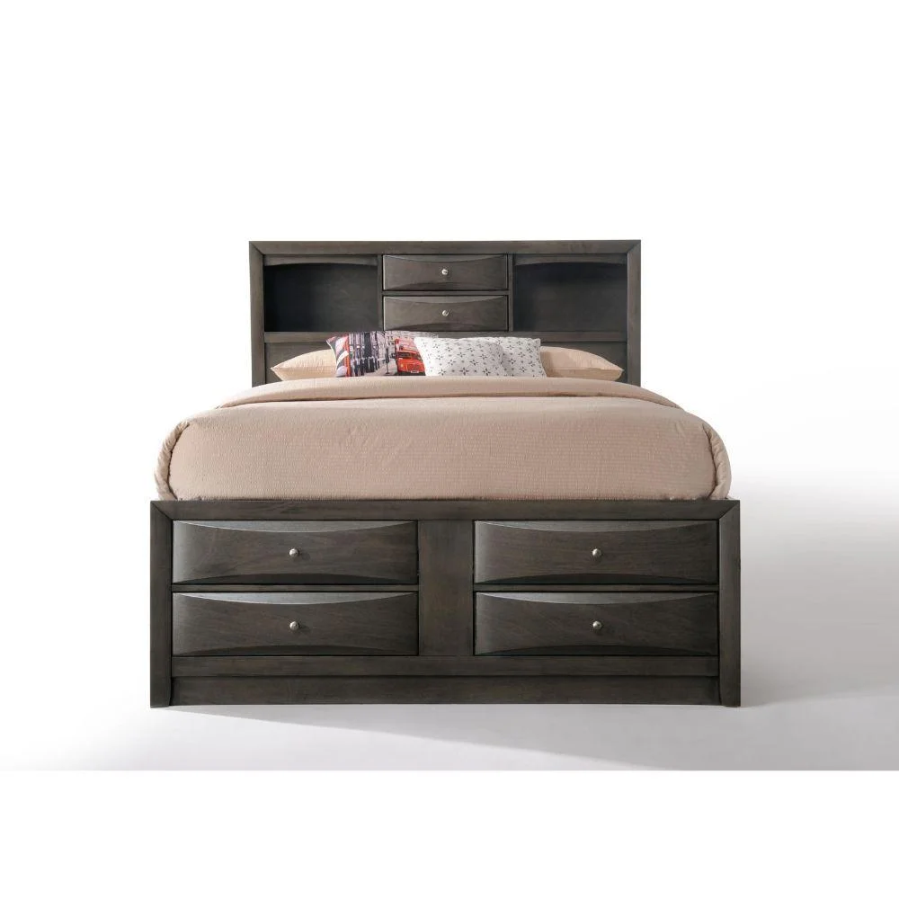 Gray Oak Wood Full 6PCS Bedroom Set w/ Storage by Acme Ireland 22710F-6pcs