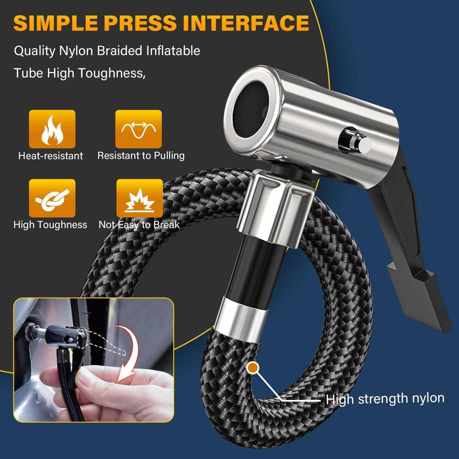 sypousy Tire Inflator Portable Air Compressor Cordless Tire Inflator Faster Tire Pump with 20V Rechargeable Battery,Dual Power Supply Modes