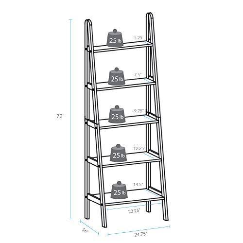 Casual Home 5 Shelf Ladder Bookcase, Espresso