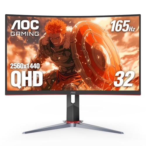 AOC C27G2Z 27" Curved Frameless Ultra-Fast Gaming Monitor, FHD 1080p, 0.5ms 240Hz, FreeSync, 2x HDMI 2.0, 1x Display Port, Height Adjustable