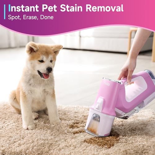 TAB Carpet Cleaner Machine, Portable Carpet Cleaner,Handheld Cordless Spot Lightweight Upholstery Stain Remover Deep Cleaner Shampooer for Pets