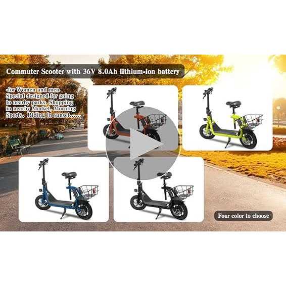 SEHOMY Electric Scooter Adults with Seat Portable Scooters for Adults 15.5mph Lightweight - Sports Supplies Online Store