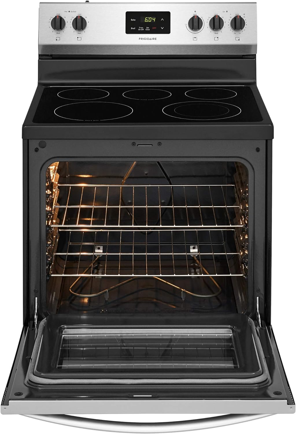 Frigidaire FCRE3052AS 30 Freestanding Electric Range with 5.3 cu. ft. Capacity Quick Boil Store-More Storage Drawer and SpaceWise Expandable Elements