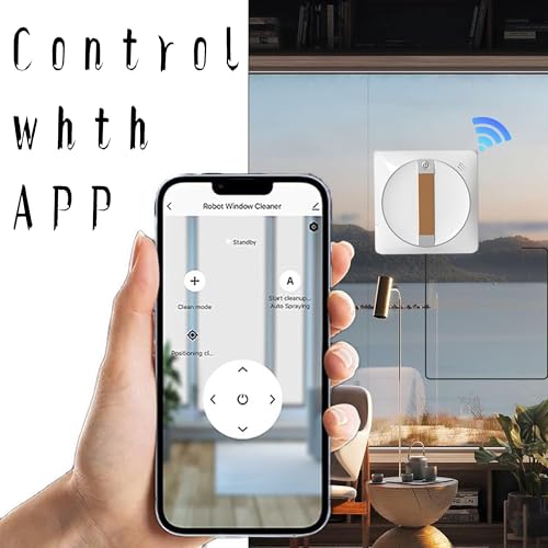 Smart Window Cleaning Robot, Dual Water Spray, 2500Pa High Suction Power, Wet/Dry Cleaning, Indoor/Outdoor Use, Mobile APP & Remote Control