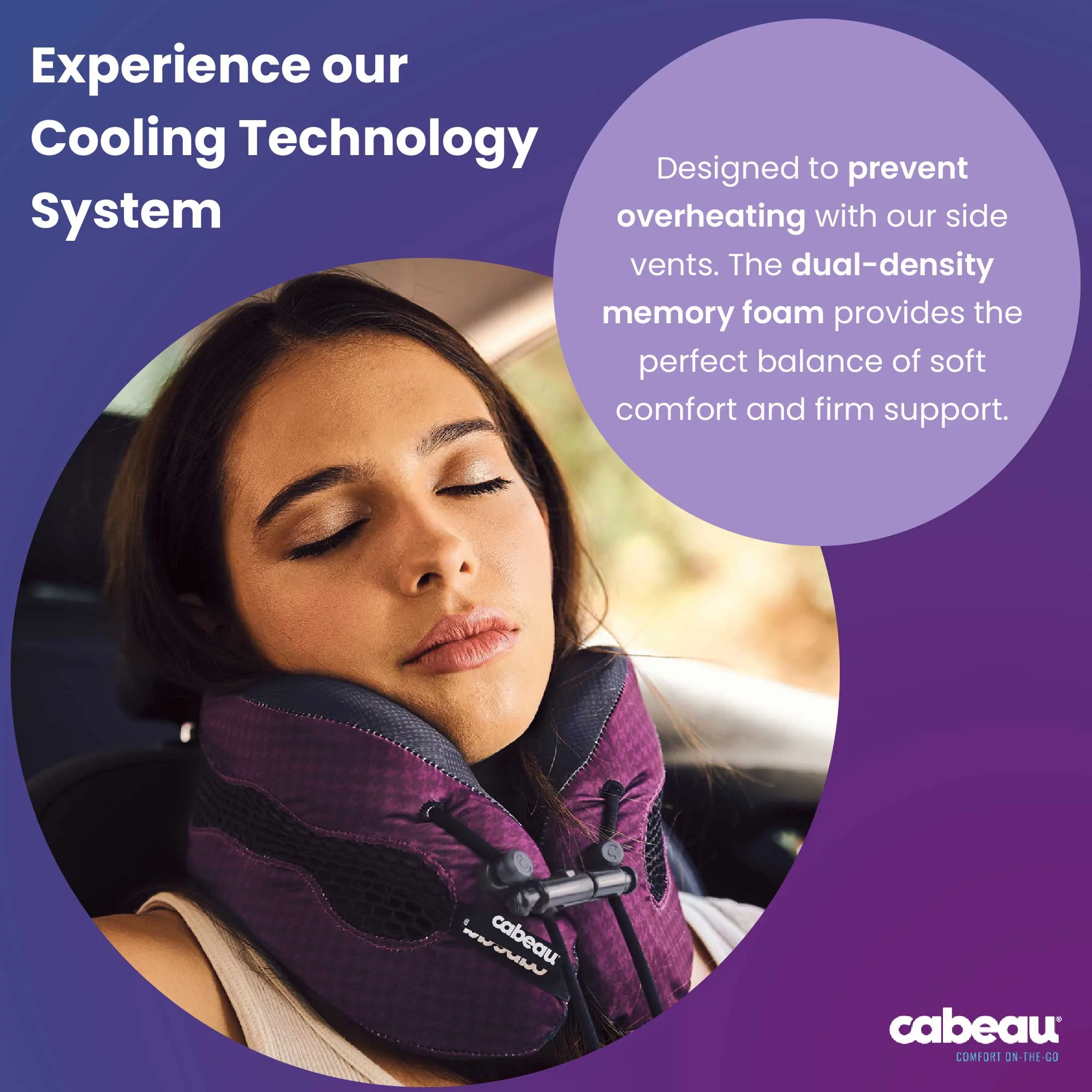 Cabeau Evolution Cool Memory Foam Travel Neck Pillow, One Size, Blue - Curated Treasures Market
