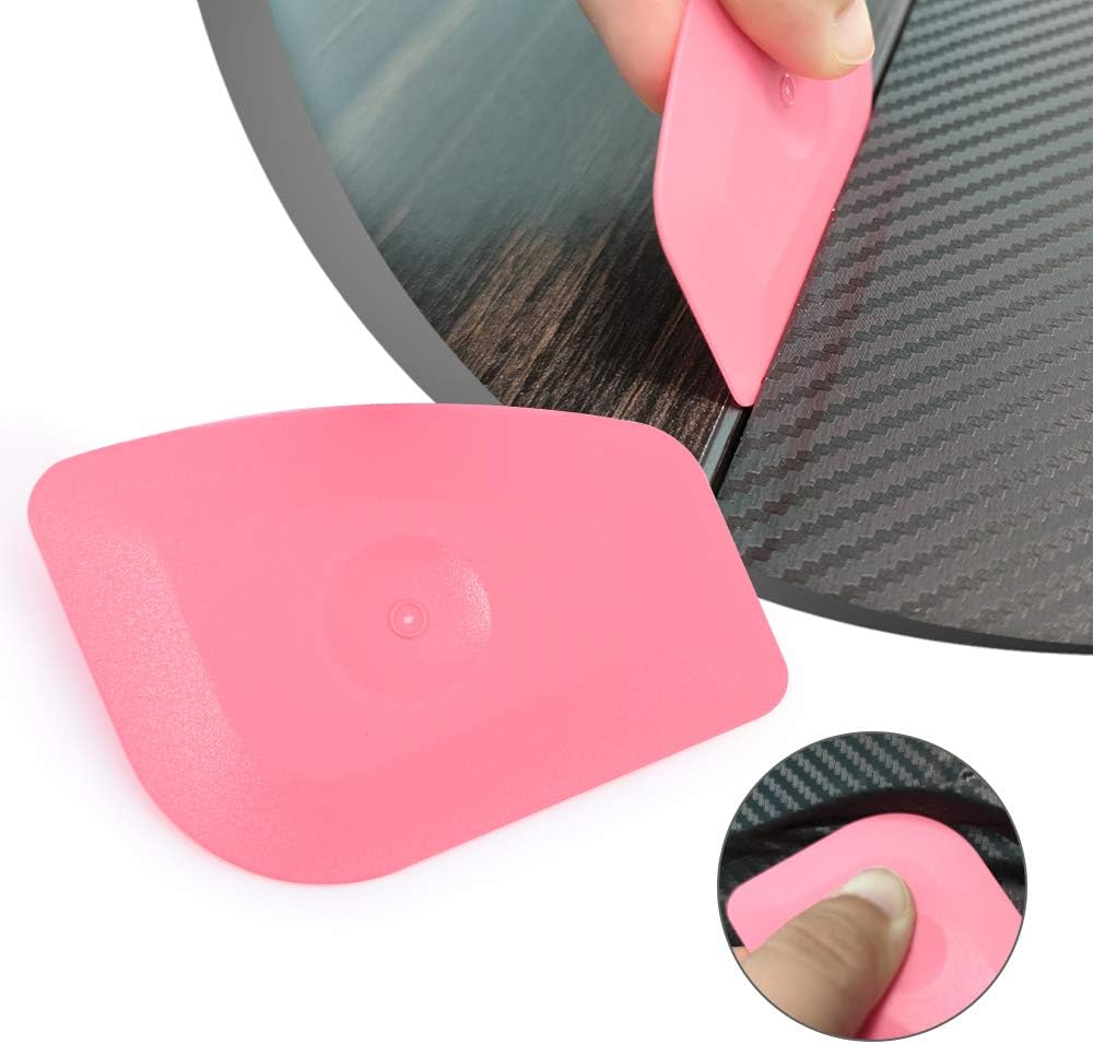 Pro Vinyl Wraps Applicator Tool Kit Window Tint Film Car Wrapping Tools Includes Felt Squeegees, Plastic Scraper, Wrap Knife and Blades