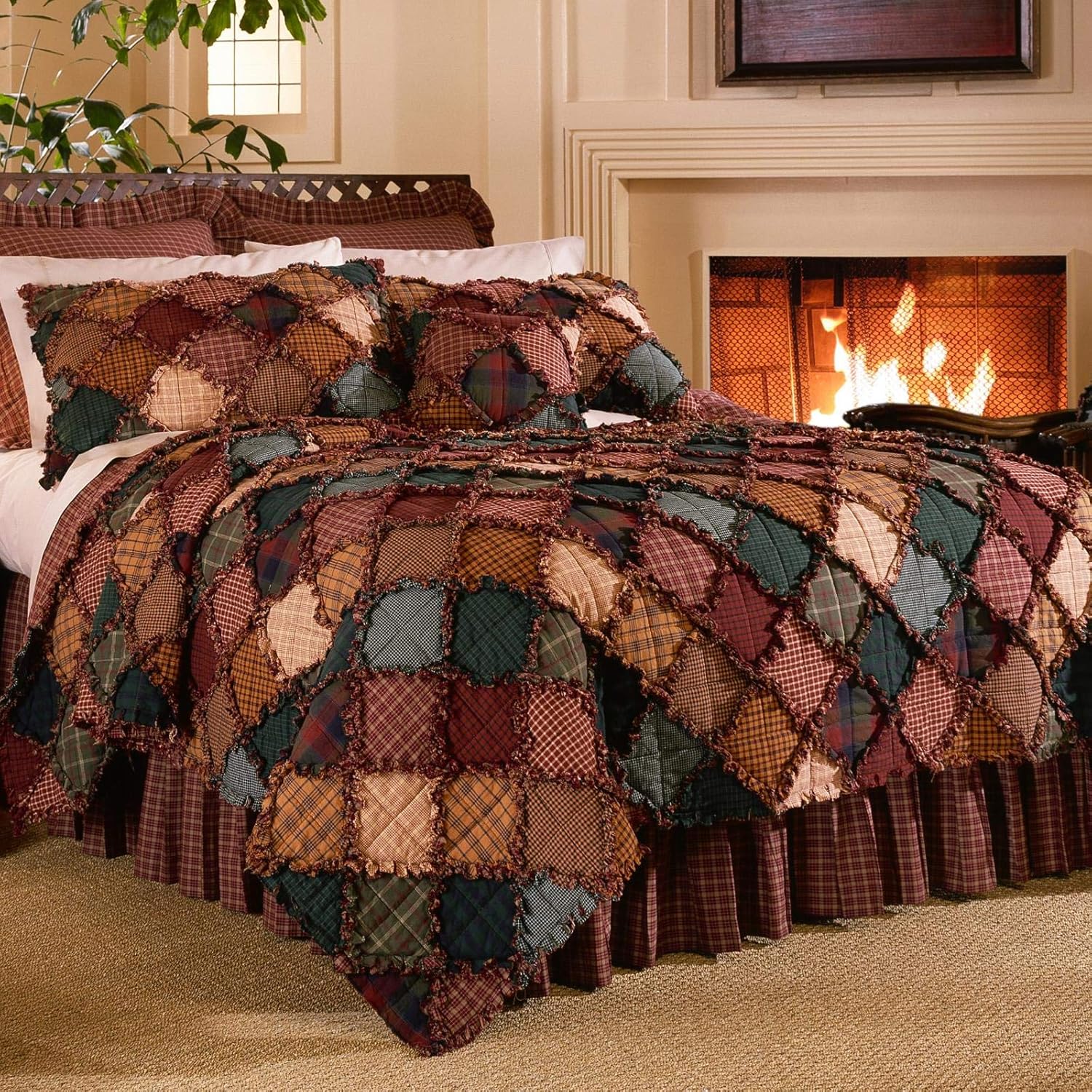 Throw Blanket - Campfire by Donna Sharp - Lodge Decorative Throw Blanket with Patchwork Pattern