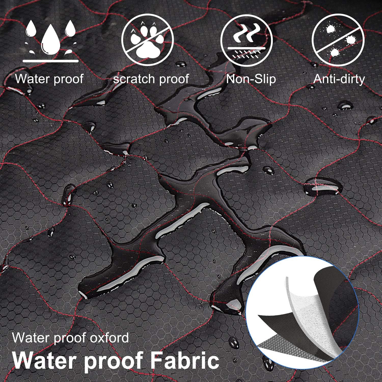 INKZOO SUV Cargo Liner for Dogs, Waterproof & Scratch Proof Pet Car Cargo Cover with Bumper Flap Protection for Dogs Cats