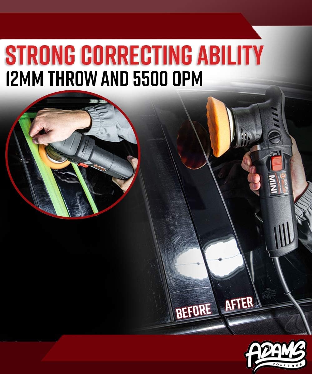 Adam&rsquo;s Swirl Killer 12mm Polisher - Orbital Polishing Paint Correcting Buffer Tool - Car Scratch Remover, Correcting Polish