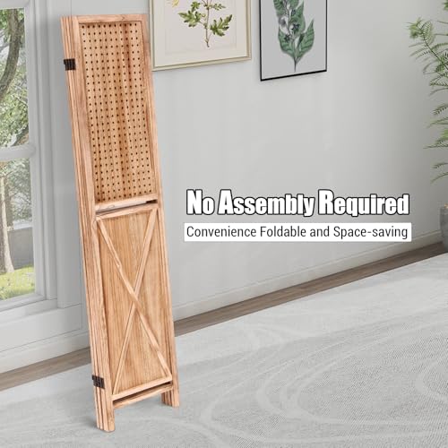 5.6FT Tall Room Divider,Japanese Room Divider 6 Panel Shoji Screen Room Dividers