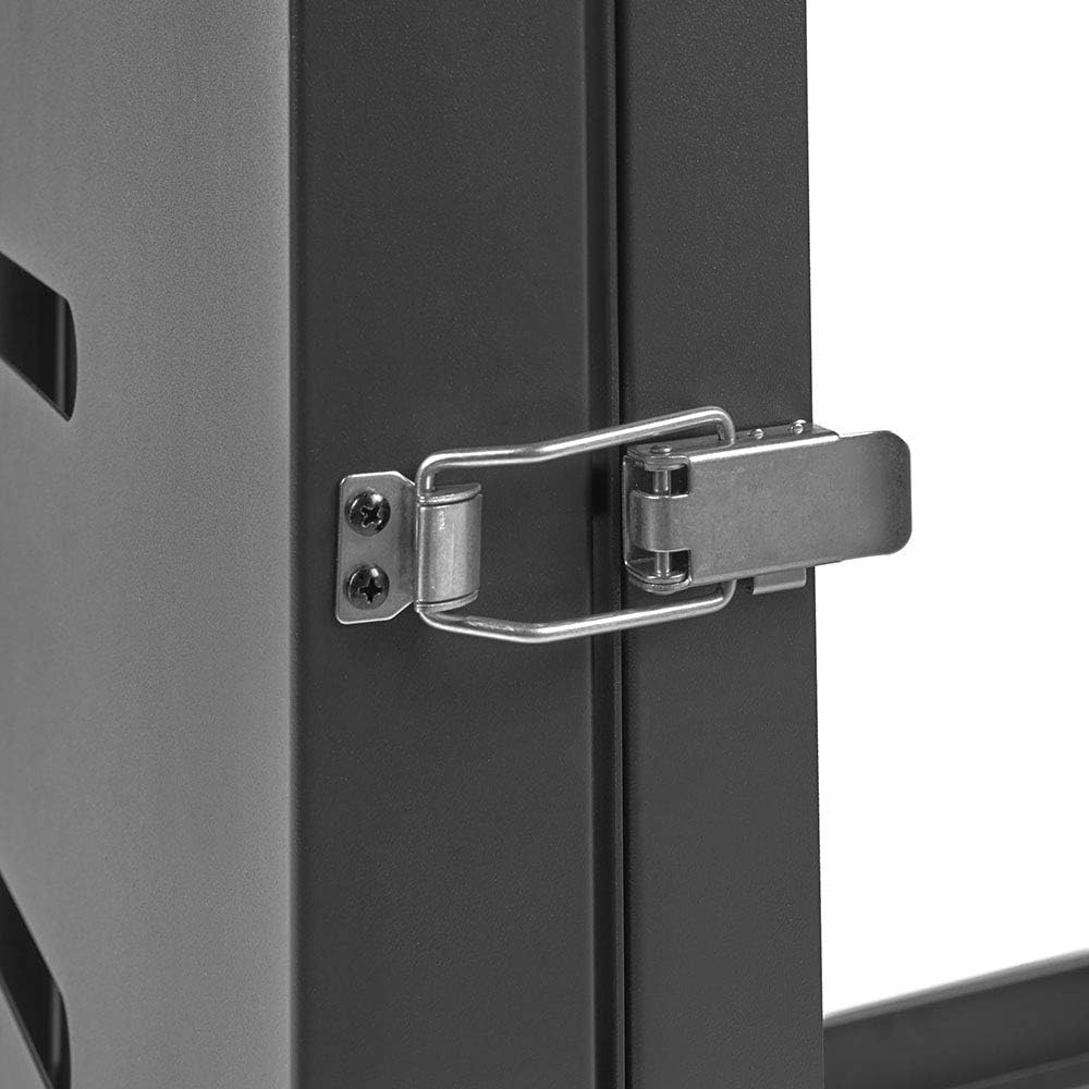 NavePoint 15U Hinged Open Frame Wall-Mount Network Rack, 4-Post 24 Inch Depth, Rear Swing Frame, Easy Rear Access to Equipment and Cable Management
