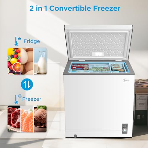 Midea MERC04C4BAWW 3.5 Cubic Feet Chest Freezer, Cu.ft-Convertible, White