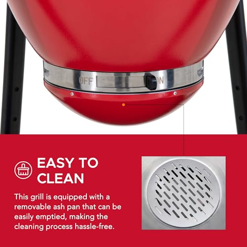 Sunjoy Charcoal Grill 20-Inch Kamado Grill with Pizza Stone, Ultimate Outdoor BBQ Egg Grill and Smoker with Wheels, Navy