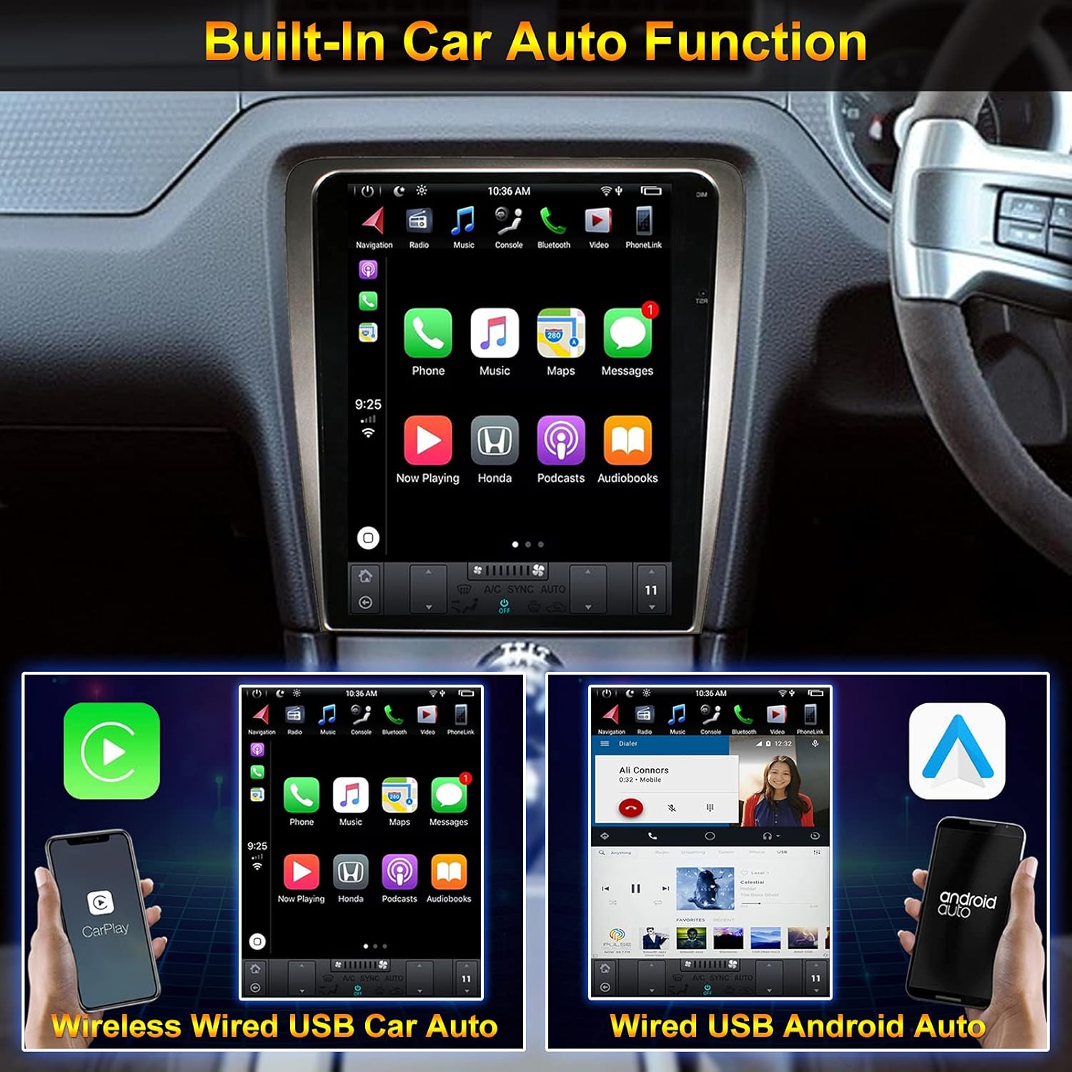 Car Entertainment Multimedia Radio 12.1 Inch Android Car Navigation Stereo for Ford Mustang 2010-2014 Touch Panel