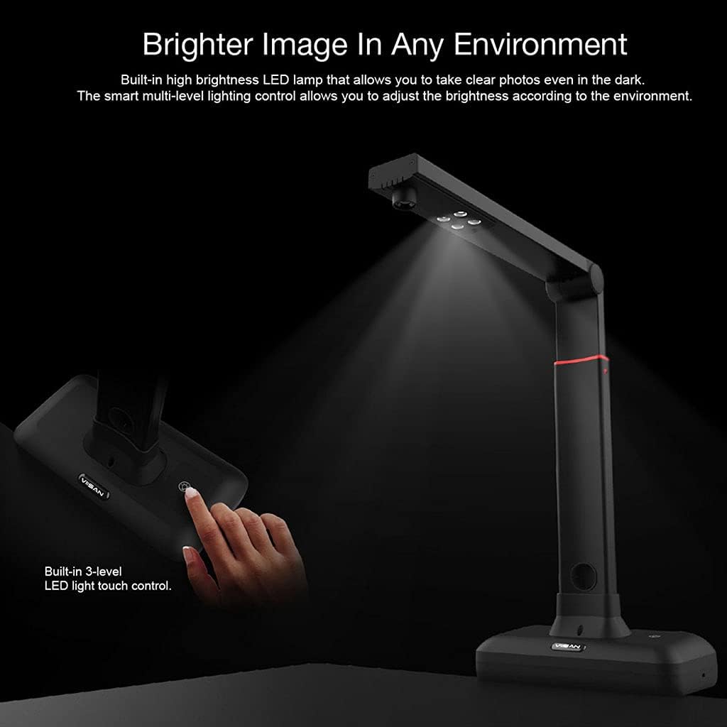 VIISAN A2 Large Format Overhead Book & Document Scanner, 23MP High Resolution, Auto-Flatten & Fingerprint Removal Technologies