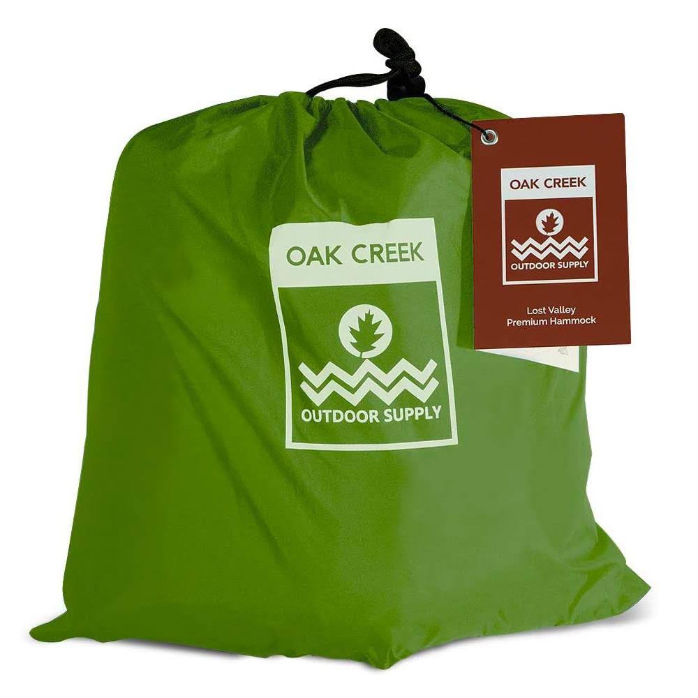 Oak Creek Camping Hammock with Rain Fly and Accessories - Lime Green