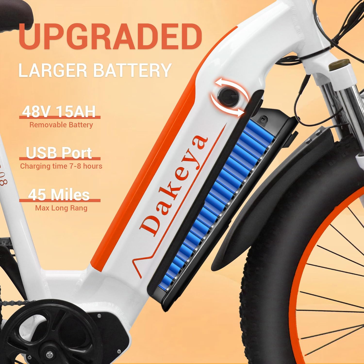 Da08 Electric Bike for Adults,1000W Brushless Motor,7-Speed with Removable 48V 15AH Battery