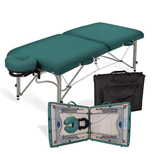 EARTHLITE Portable Massage Table LUNA - Ultra-Lightweight, Patented Aluminum Reiki Frame incl. Flex-Rest Face Cradle & Carry Case (29lb)
