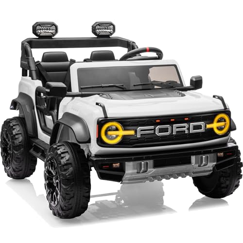 24V Ride on Toys for Big Kids, Licensed Ford Bronco Raptor 2 Seater Ride on Cars with Remote Control, Ride on Truck w/ 4-Wheeler Suspension, 3 Speeds