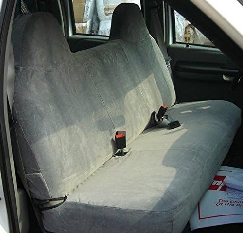 Durafit Seat Covers Made to fit Ford F250-F550 Truck Front Solid Bench Seat Exact Fit Custom Seat Covers Silver Automotive Leatherette
