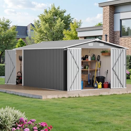 NicBex 6×5 Resin Outdoor Storage Shed with Floor & Window– All-Weather Lockable Small Tool Shed