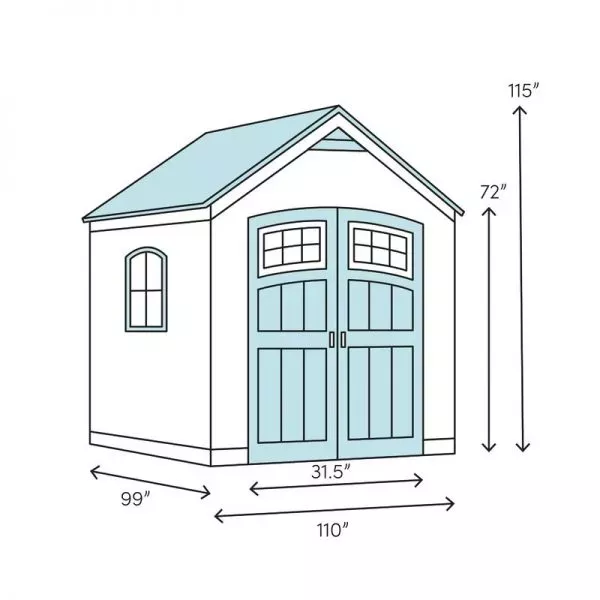 OUTDOOR STORAGE SHED, 7X7 FEET, RESIN WEATHER RESISTANT OUTDOOR GARDEN STORAGE SHED FOR BACKYARD, GARDEN, TOOL STORAGE, LAWN, GARAGE ORGANIZER