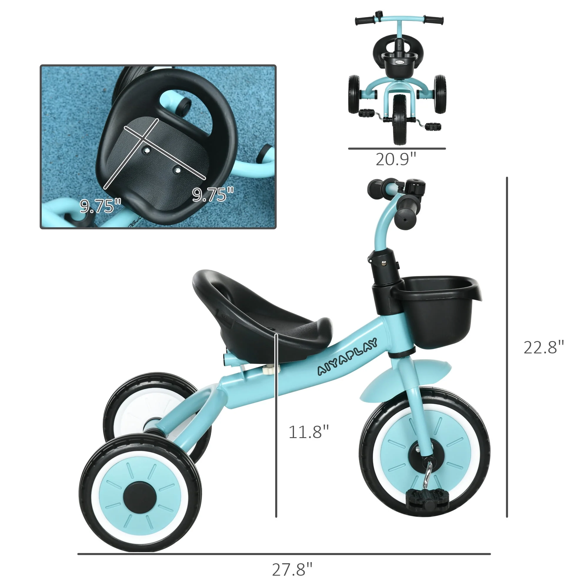 Qaba Tricycle for Kids Age 2-5, Toddler Bike for Children, Pink