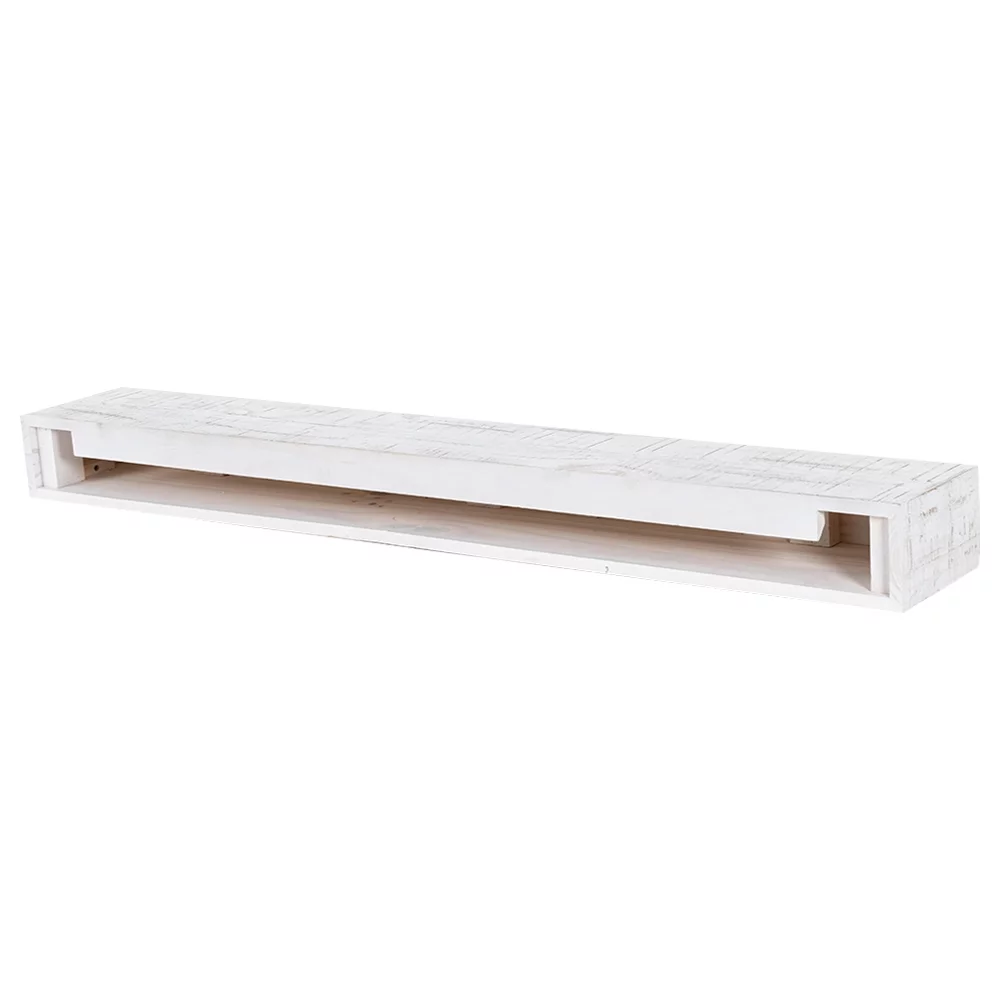 Country Living Hatteras 48" Floating Wood Fireplace Mantel Shelf - Whitewash