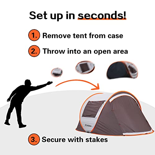 EchoSmile Camping Instant Pop Up Tent, 2/4/6/8/10 Person, Water Resistant Dome, Easy Setup for Camping Hiking and Outdoor, Portable with Carry Bag