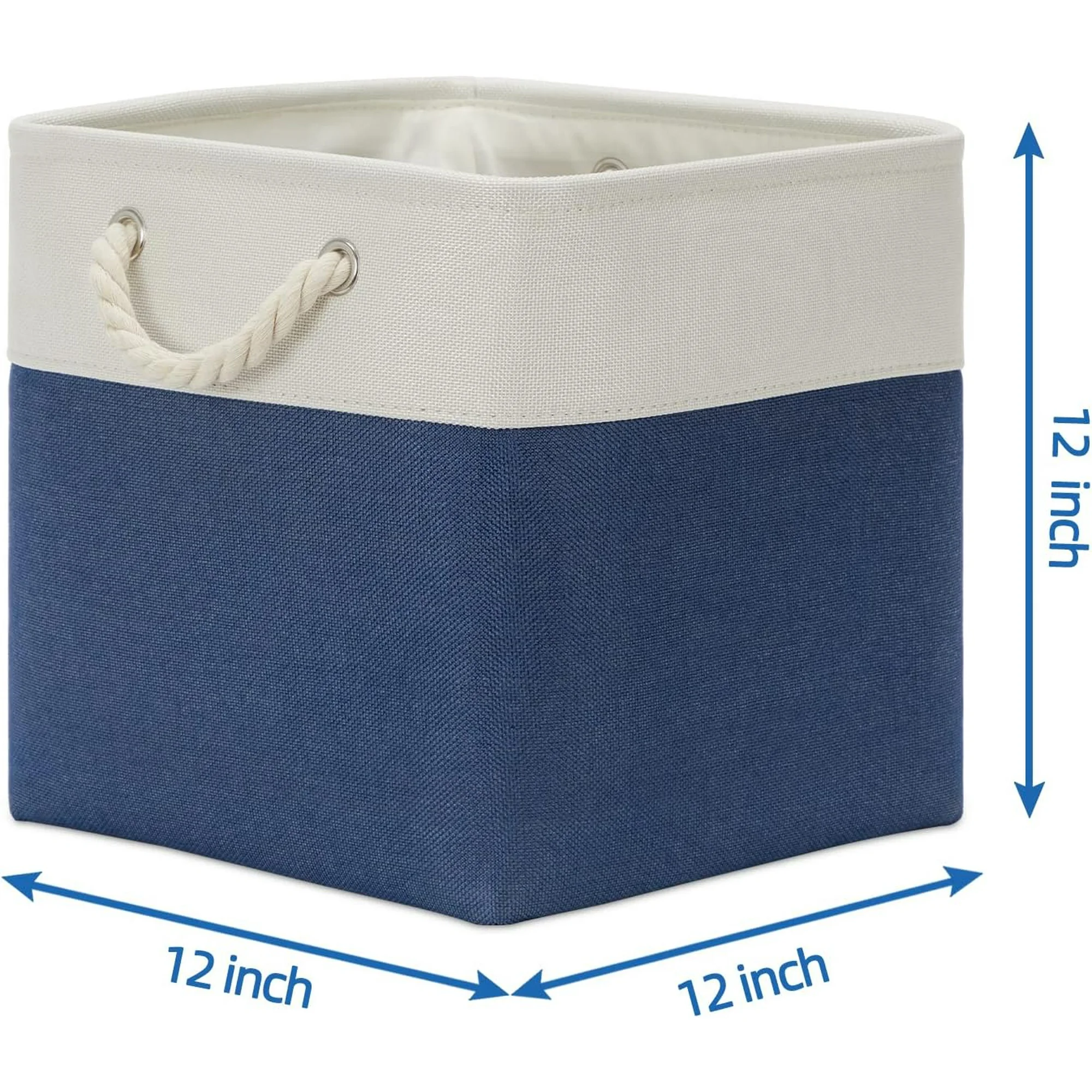 Fabric Storage Cubes for Organizing 4Pack Blue Fabric Storage Basket 12 Inch Cube Storage Bins with Handles for Organizing Toys
