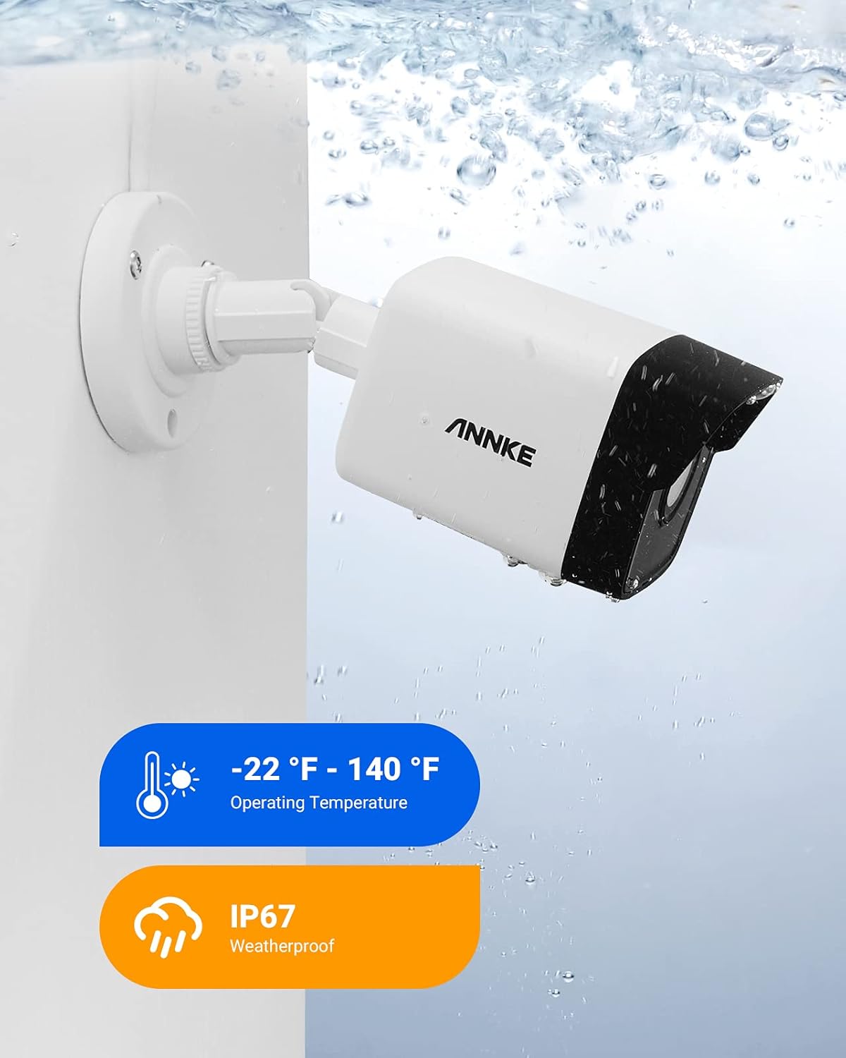 ANNKE C500 5MP PoE Security IP Bullet Camera w/ Audio,100ft EXIR 2.0 Color Night Vision, Built-in Mic, H.265+ Internet IP Camera, Digital WDR