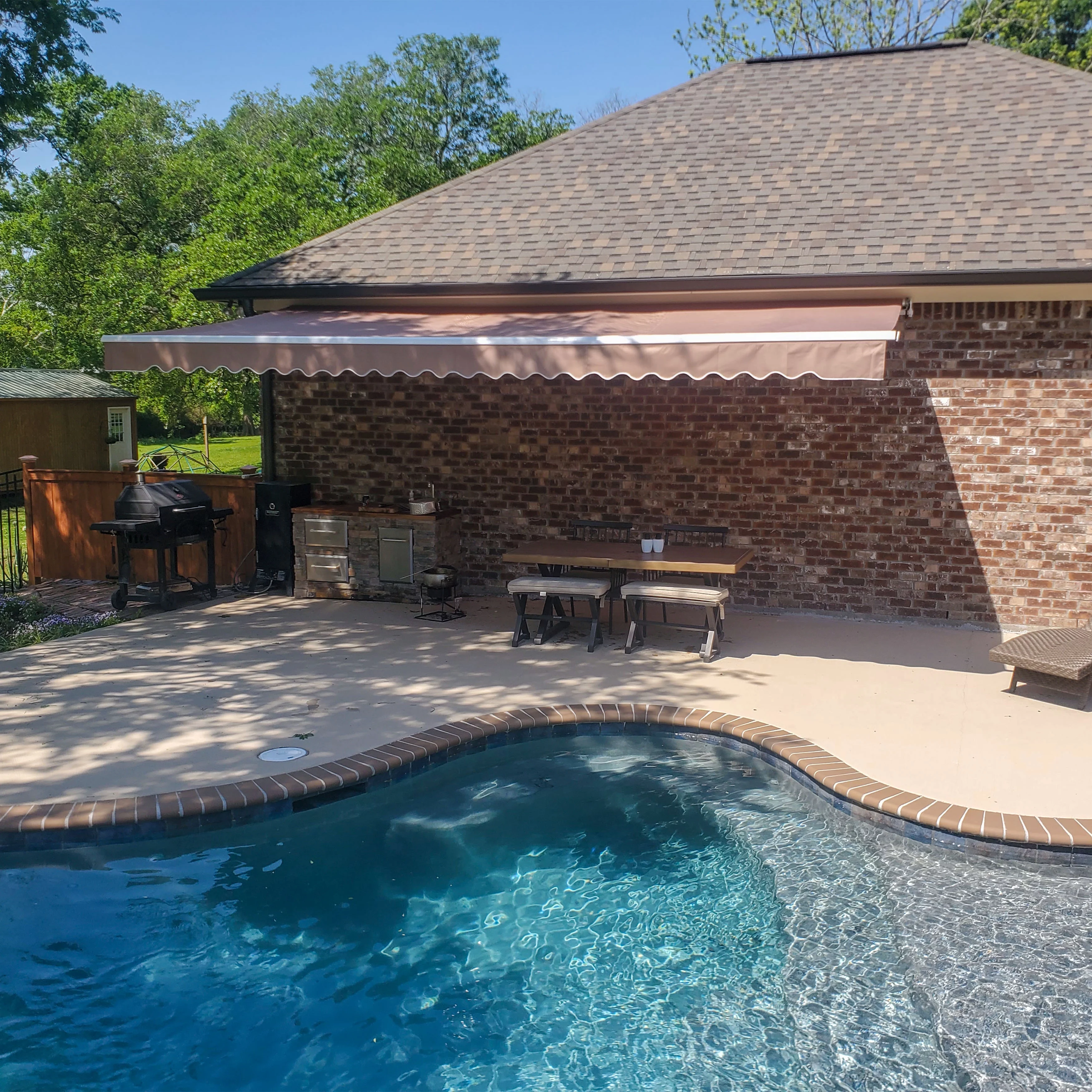 ALEKO 13' x 10'  Sand Retractable Patio Awning Canopy