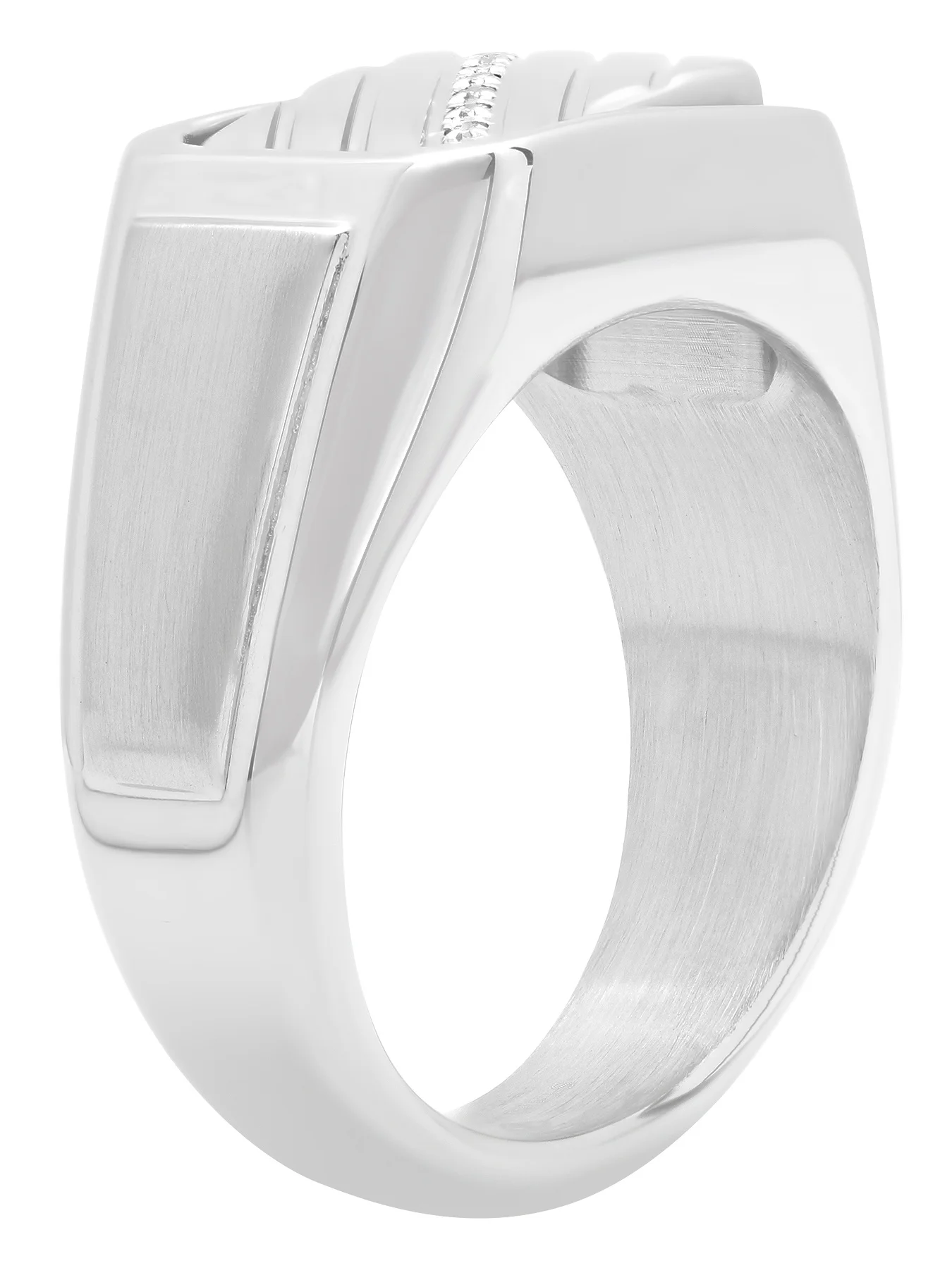 steel nation jewelry mens stainless steel bold black and diamond accent reversible fashion flip mens ring