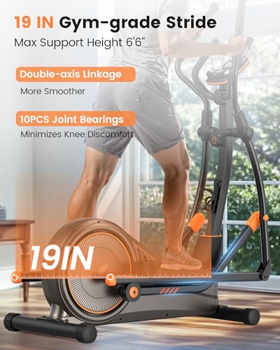 Niceday Elliptical Exercise Machine, Elliptical Machine for Home, Magnetic Elliptical Trainer with 15.5IN-19IN Stride, 16 Resistance Levels