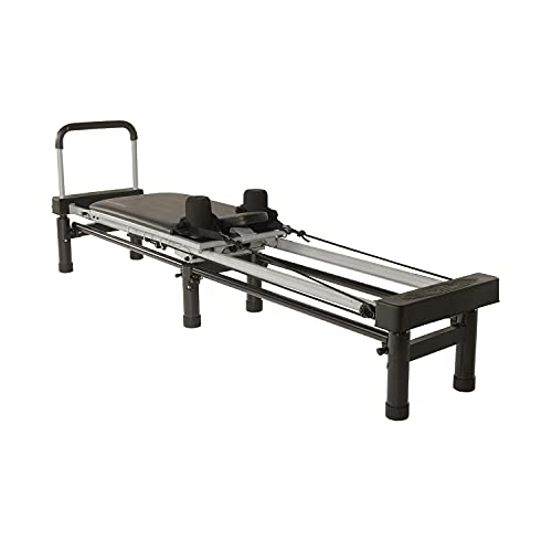 AeroPilates Reformer - Pilates Reformer Workout Machine for Home Gym - Cardio Fitness Rebounder- Up to 300 lbs Weight Capacity, Black