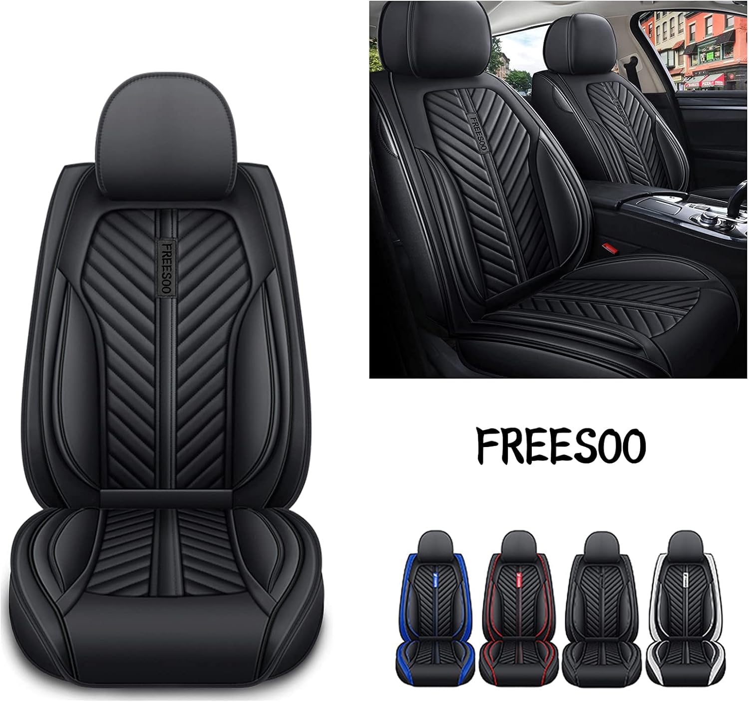 FREESOO Car Seat Covers Leather