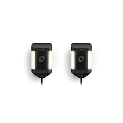 Ring Spotlight Cam Plus, Battery | Two-Way Talk, Color Night Vision, and Security Siren (2022 release) - White