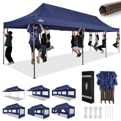 COBIZI 10x20 Pop Up Canopy Tent Heavy Duty with 6 Removable Sidewalls