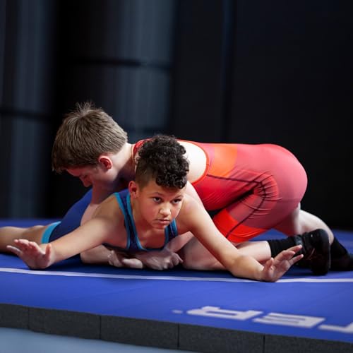 Meister FlexFloor Wrestling Mat - 10ft x 10ft Roll-Up Pro Training Mat for Home & Gym