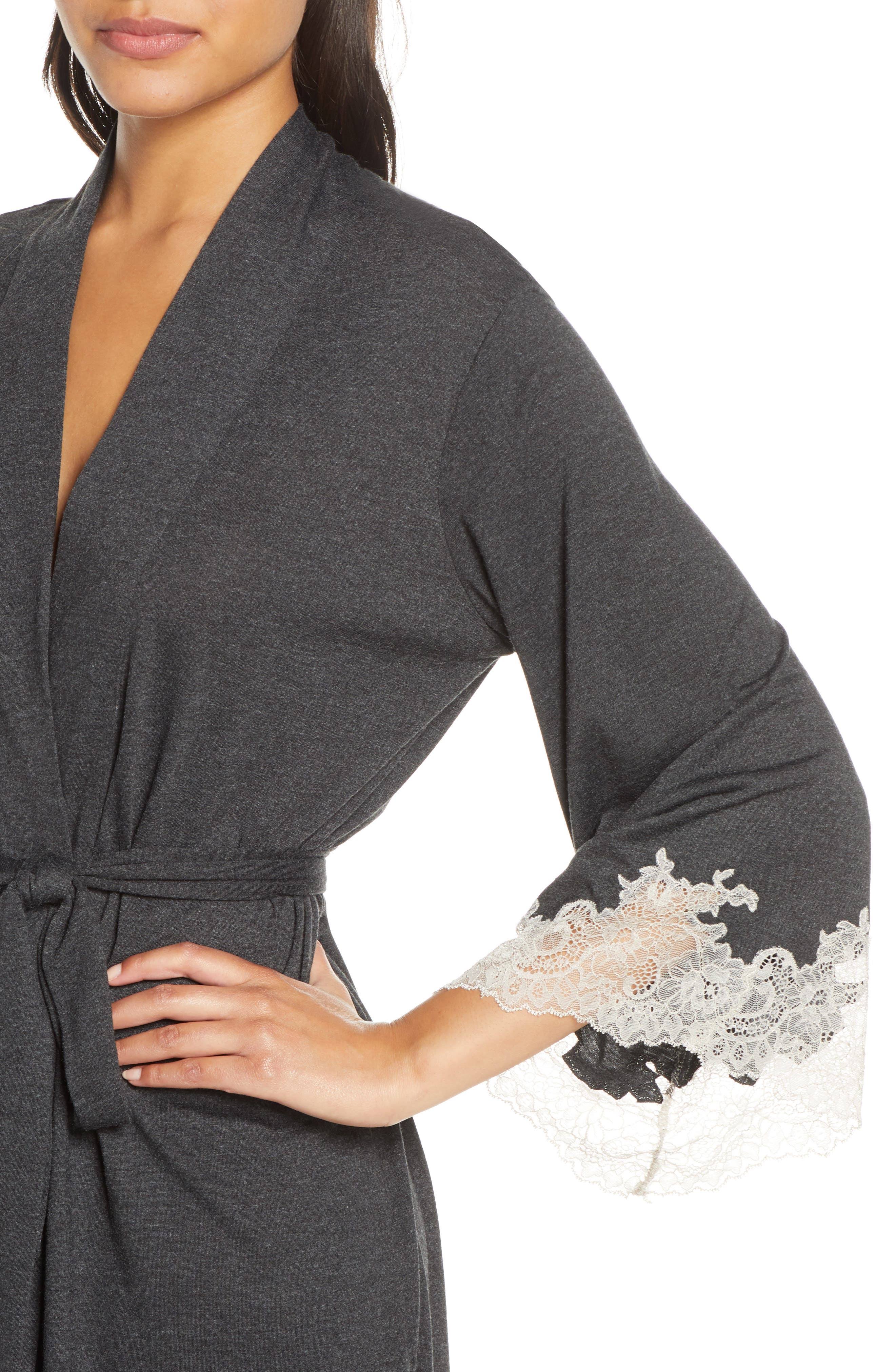 Natori Luxe Shangri-La Robe - Grey - X-Small