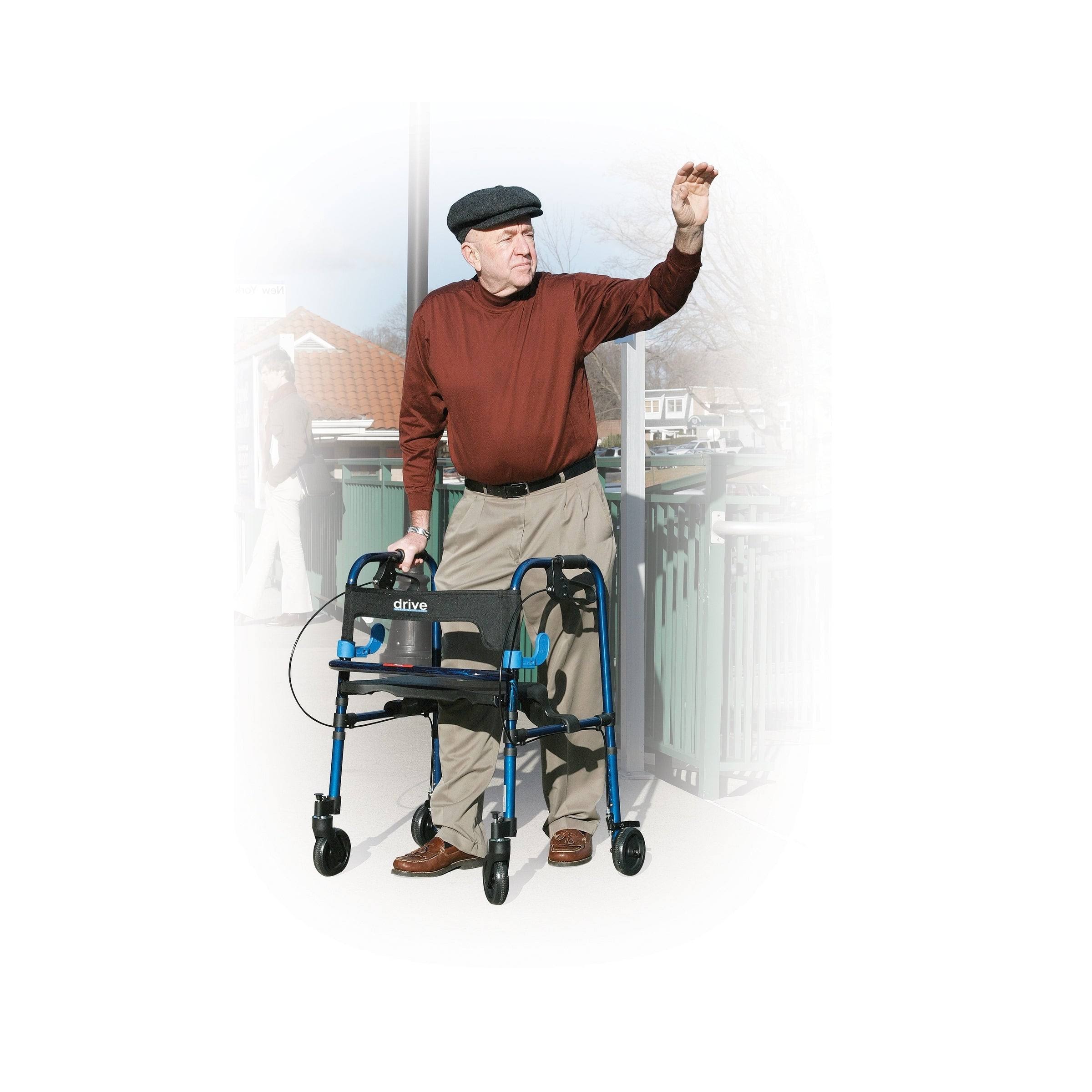 Drive Medical Clever Lite Walker Rollator Flame Blue (Junior - 5x22)