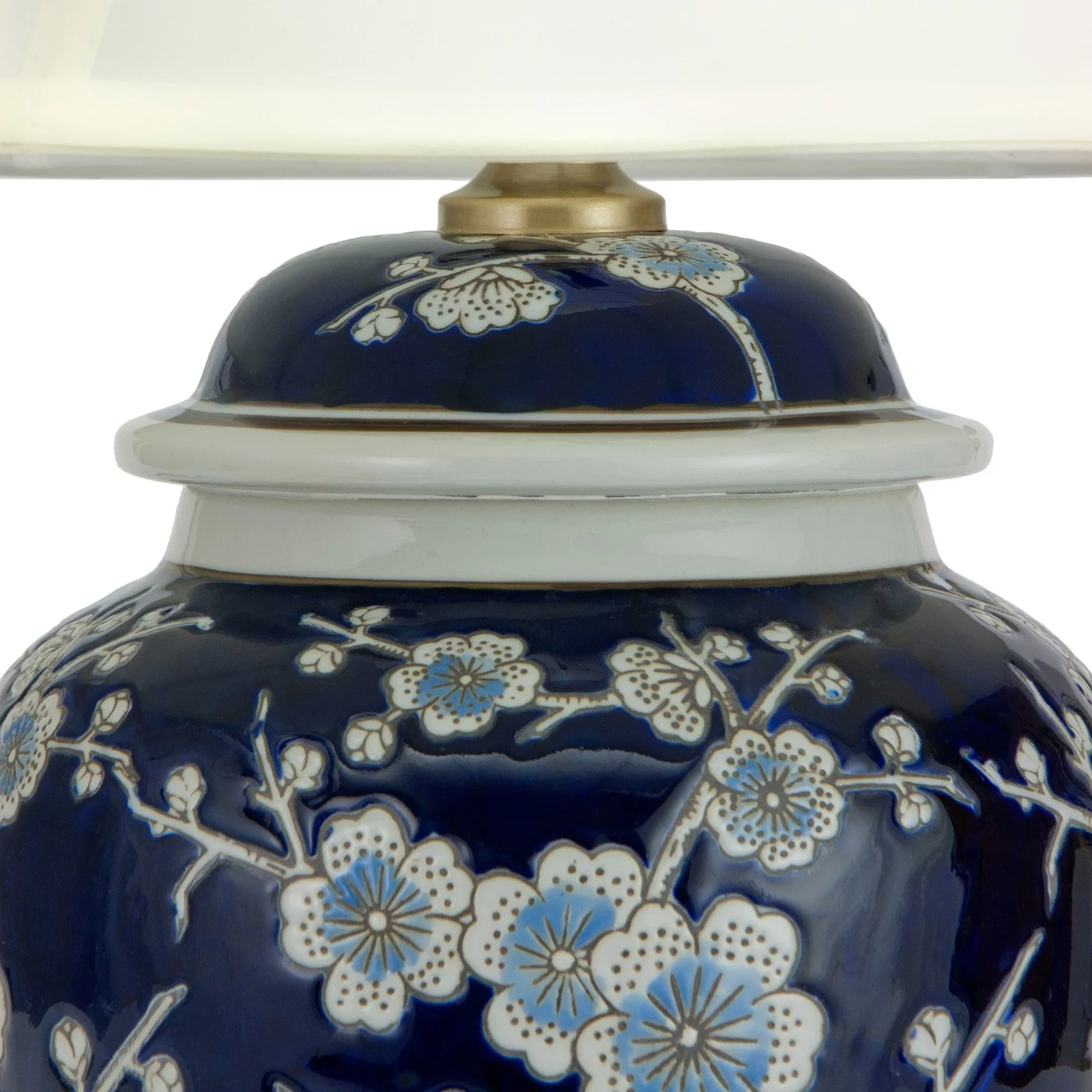 Oriental Furniture 22" Blue Cherry Blossom Lamp, table lamp, end table lamp, bedroom, living area item