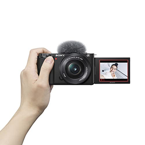 Sony ZV-E10 Mirrorless Camera with 16-50mm Lens, 128GB Extreem Speed Memory,.43 Wide Angle & 2X Lenses, Case. Tripod, Filters, Hood, Grip