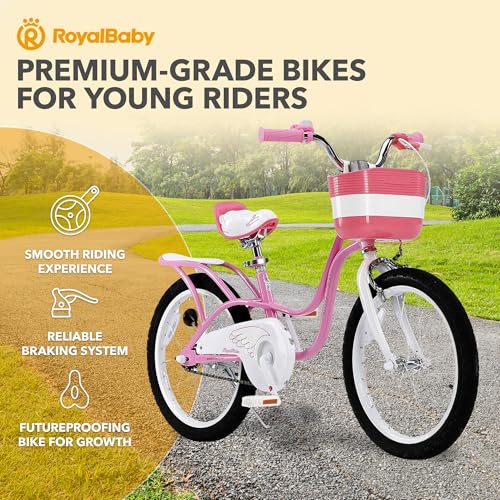 Royalbaby Princess Girls Kids Bike 12 14 16 18 20 Inch Children Bicycle with Basket for Age 3-12 Years