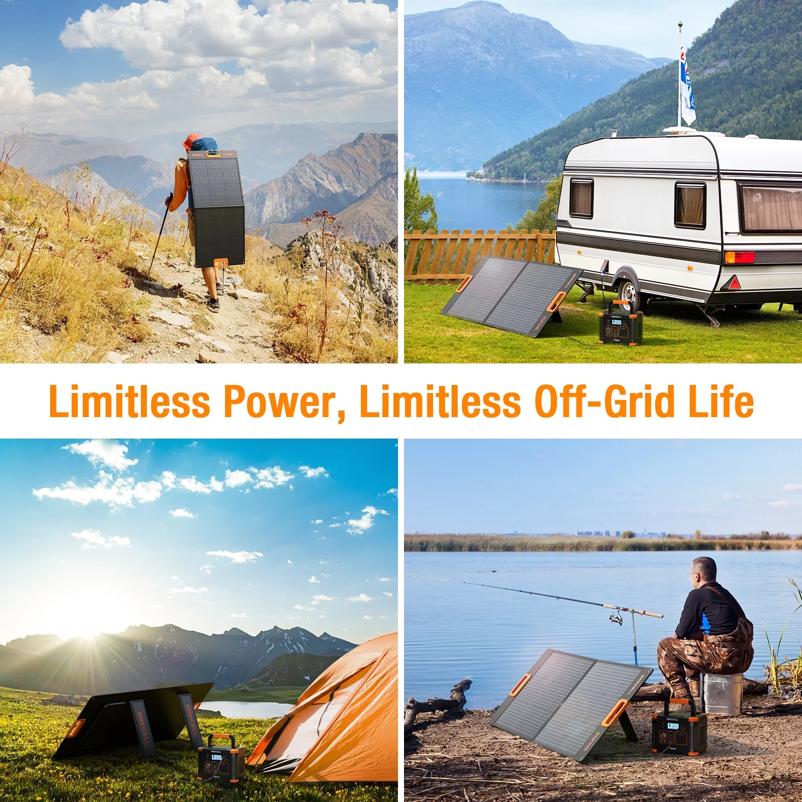 GRECELL 100W Portable Solar Panel for Power Station Generator with Solar Charger