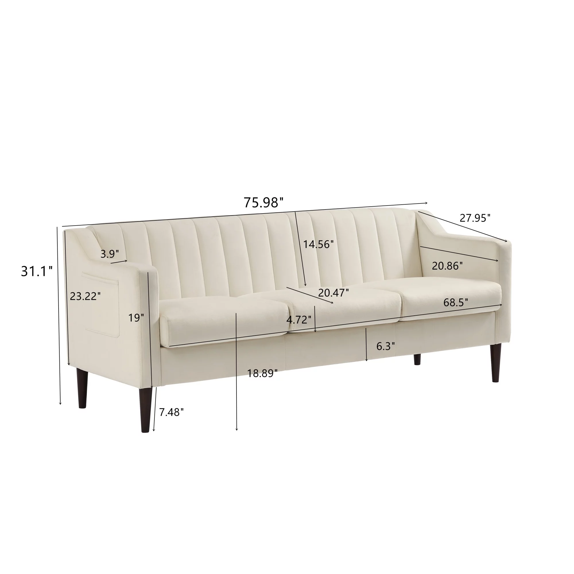Modern Chesterfield sofa couch